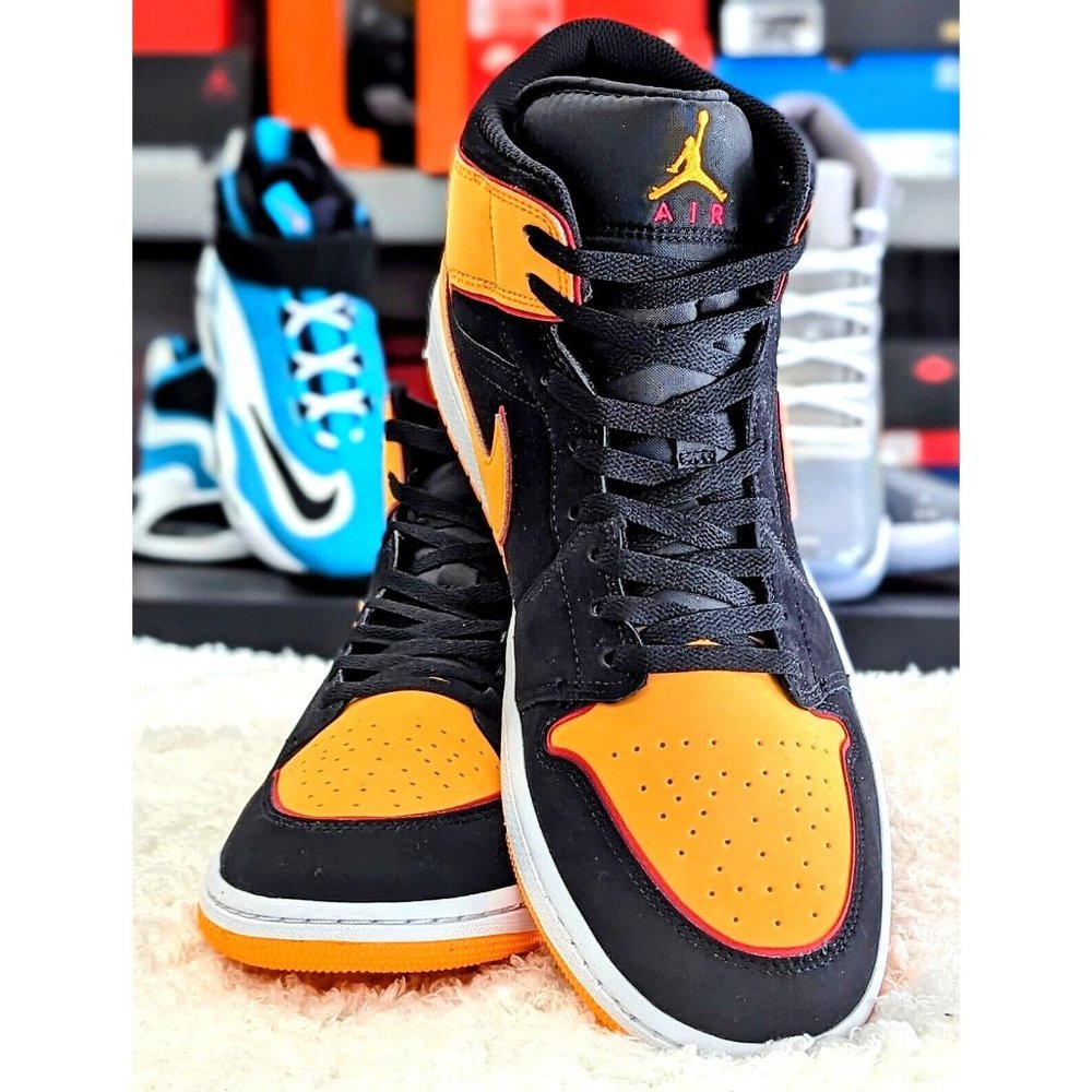 Nike Air Jordan 1 Mid SE "Vivid Orange" FJ4923-008 Men's Sneakers SZ 13